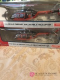 Two Collectible Cleveland Brown diecast helicopters