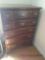 Wooden dresser and contents