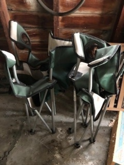 1 entire lot of vintage chairs and portable seating