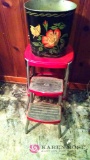 Vintage step stool and wastebasket