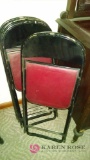 Four vintage folding chairs and card table