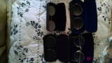 4 pair of vintage eyeglasses with cases