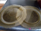 2 depression glass plates