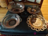 4 piece depression glass bowls