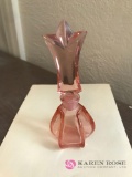 Pink glass perfume bottle