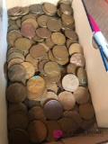 Unsorted collection wheat pennies