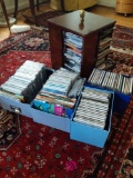 Mostly All Classical Music Assorted CD's, holders, and wooden CD rack