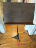 Sheet music stand with cast iron base