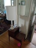 End table, lamp phone, mirror