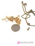 PIano earrings and chain with pendant