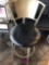 Black leather counter stool