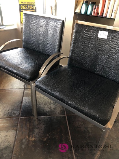2 leather oversized chairs