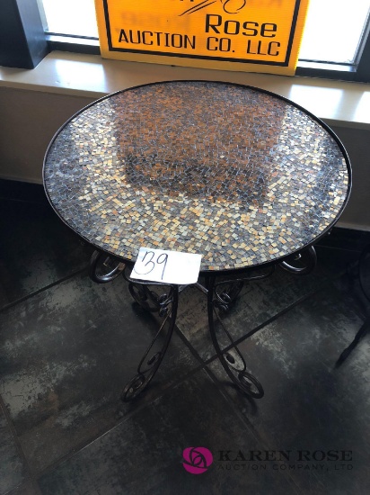 Shiny tile top table gorgeous!