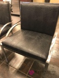 Modern chrome and leather like chair