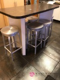 Kitchen island table and stools