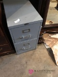 Two drawer metal file cabinet