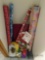 Christmas wrapping paper, bows, tags