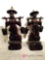 2 Oriental wooden figurines