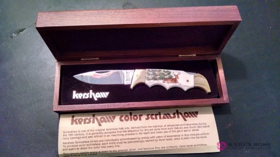 Kershaw color scrimshaw knife