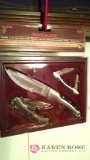 Winchester wood inlay stainless steel knife set