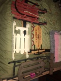 Lot of four decorative sleds