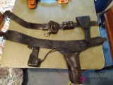 2 leather gun holster belts