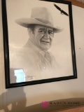 John Wayne framed picture