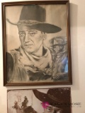 Framed John Wayne art