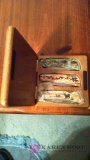 3 collectible folding knives with case