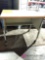 Rolling desk with wooden desktop