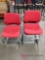 10 red fabric metal chairs