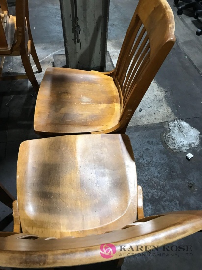 6 heavy Maplewood chairs
