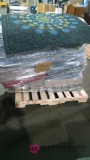 Pallet of carpet squares assorted sizes and styles