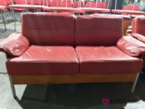 Red cushioned couch