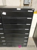 Black metal file cabinet