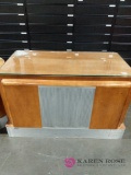 Wooden glass top desk