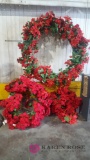 3 Christmas red poinsettia wreaths