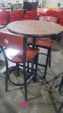 Cafe table with two chairs