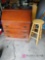 Wooden dresser and stool