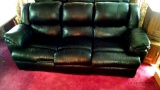 80 inch black leather couch