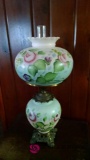 30 inch tall painted two globe lamp