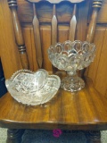 2 Cut Glass Serving Dishes