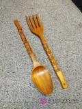 Decorative Wooden Fork and Spoon