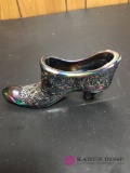 Carnival glass Fenton shoe