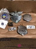 Lot group of vintage police style badges