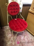 Metal vanity chair plush cushions