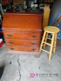 Wooden dresser and stool