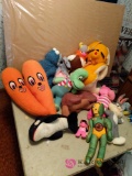 Assortment of vintage stuffed animals