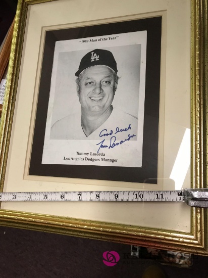 Tommy Lasorda autographed framed picture