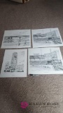 4 pencil prints of Toledo